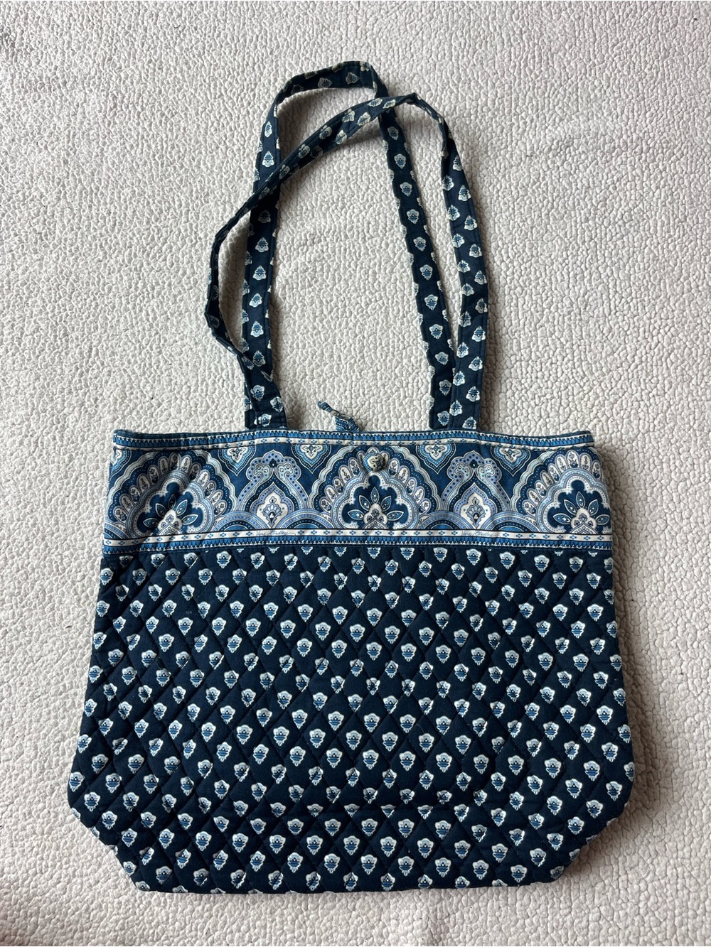 VERA BRADLEY BLUE PAISLEY SHOULDER TOTE BAG - Picture 3 of 6